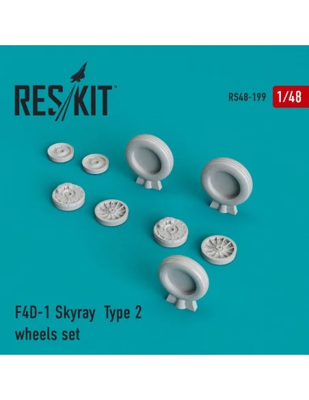 F4D-1 Skyray type 2 wheels set, 1/48 - ResKit Models RS48-0199