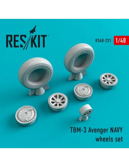 TBM-3 Avenger NAVY wheels set, 1/48 - ResKit Models RS48-0231
