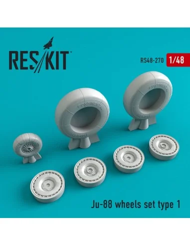 Ju-88 wheels set type 1, 1/48 - ResKit Models RS48-0270