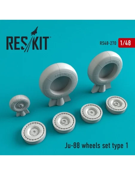 Ju-88 wheels set type 1, 1/48 - ResKit Models RS48-0270