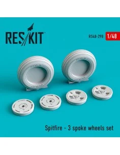 Spitfire (3 spoke) wheels set, 1/48 - ResKit Models RS48-0298