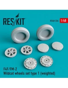 F4F/FM-2 Wildcat wheels set type 1 (weighted), 1/48 - ResKit Models...