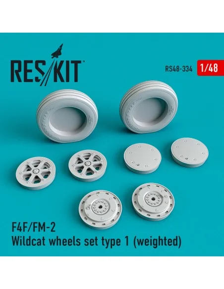 F4F/FM-2 Wildcat wheels set type 1 (weighted), 1/48 - ResKit Models...