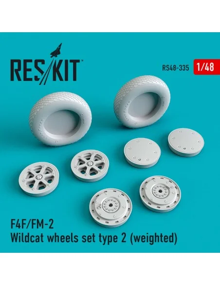 F4F/FM-2 Wildcat wheels set type 2 (weighted), 1/48 - ResKit Models...