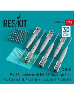 Mk.82 bombs with Mk.15 Snakeye fins (6 pcs) (F-4, F-5, F-8, F-15, F...
