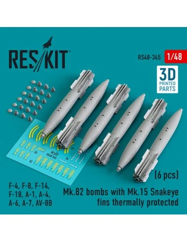 Mk.82 bombs with Mk.15 Snakeye fins thermally protected (6 pcs) (F-...