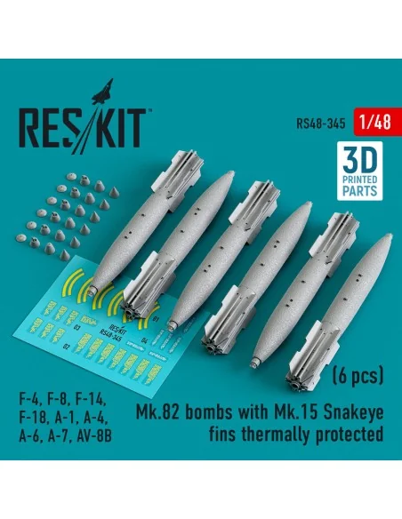 Mk.82 bombs with Mk.15 Snakeye fins thermally protected (6 pcs) (F-...