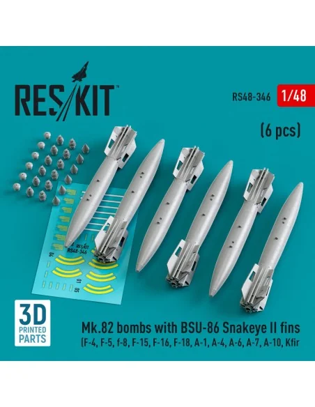 Mk.82 bombs with BSU-86 Snakeye II fins (6 pcs) (F-4, F-5, F-8, F-1...