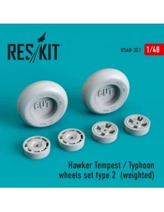 Hawker Tempest/Typhoon wheels set type 2 (weighted), 1/48 - ResKit ...