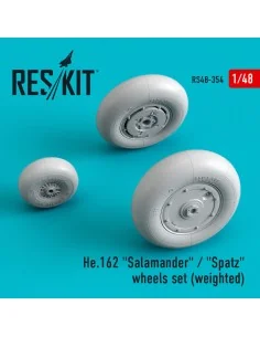He.162 Salamander / Spatz wheels set (weighted), 1/48 - ResKit Mode...