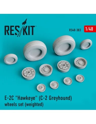 E-2C Hawkeye (C-2 Greyhound) wheels set (weighted), 1/48 - ResKit M...