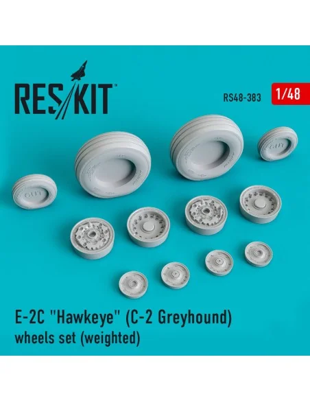 E-2C Hawkeye (C-2 Greyhound) wheels set (weighted), 1/48 - ResKit M...