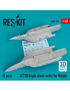 AT730 triple store racks for Rafale (2 pcs) (3D Printed), 1/48 - Re...
