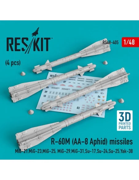 R-60? (AA-8 Aphid) missiles (4 pcs) (MiG-21, MiG-23, MiG-25, MiG-29...
