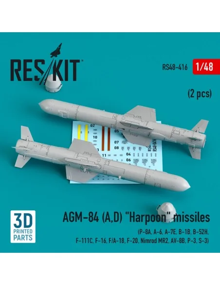 AGM-84 (A, D) Harpoon missiles (2 pcs) (P-8A, A-6, A-7E, B-1B, B-52...