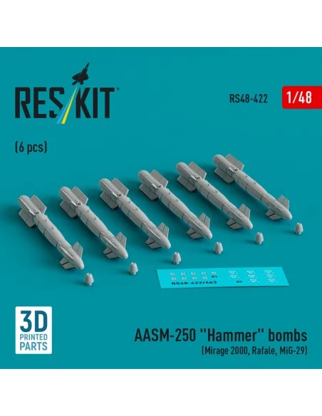 AASM-250 Hammer (6 pcs) (Mirage 2000, Rafale, MiG-29) (3D Printed),...