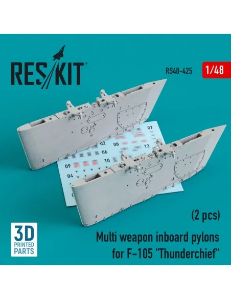 Multi weapon inboard pylons for F-105 Thunderchief (2 pcs) (3D Prin...