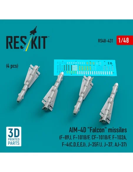AIM-4D Falcon missiles (4 pcs) (F-89J, F-101B/F, CF-101B/F, F-102A,...
