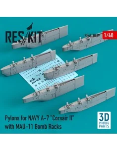 Pylons for NAVY A-7 Corsair II with MAU-11 Bomb Racks (3D Printed),...