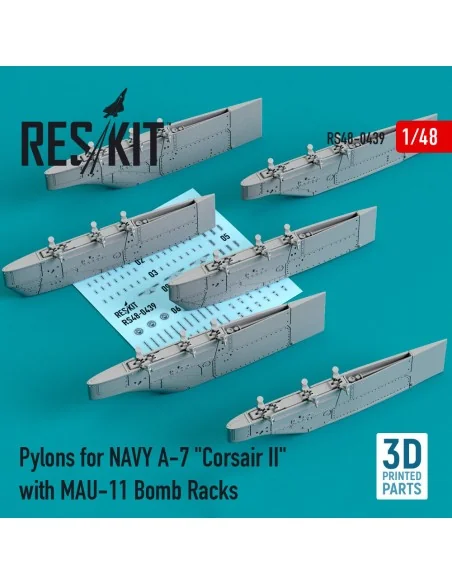 Pylons for NAVY A-7 Corsair II with MAU-11 Bomb Racks (3D Printed),...