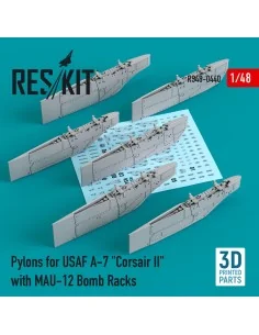 Pylons for USAF A-7 Corsair II with MAU-12 Bomb Racks (3D Printed),...