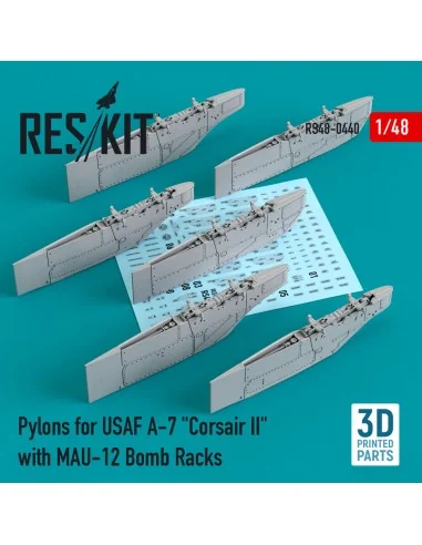 [NO_DESC] Pylons for USAF A-7 Corsair II with MAU-12 Bomb Racks (3D...