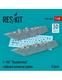F-105 Thunderchief outboard universal pylons (2 pcs) (3D Printed), ...