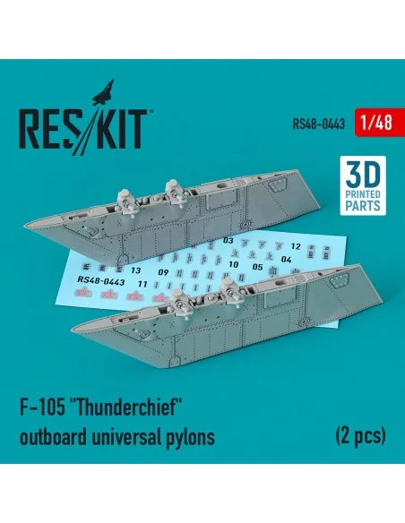 F-105 Thunderchief outboard universal pylons (2 pcs) (3D Printed), ...