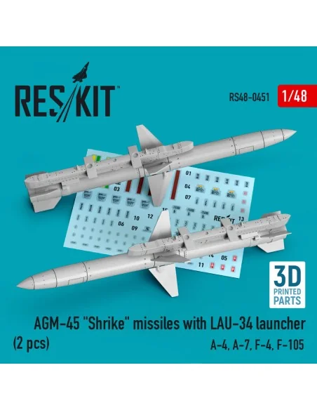 AGM-45 Shrike missiles with LAU-34 launcher (2 pcs) (A-4, A-7, F-4,...