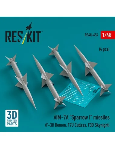 AIM-7A Sparrow I missiles (4 pcs) (F-3H Demon, F7U Cutlass, F3D Sky...