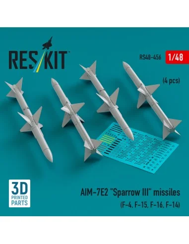AIM-7E2 Sparrow III missiles (4 pcs) (F-4, F-15, F-16, F-14) (3D Pr...