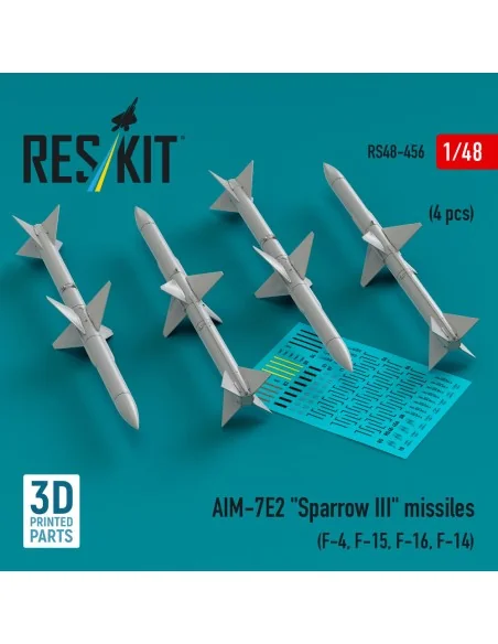 AIM-7E2 Sparrow III missiles (4 pcs) (F-4, F-15, F-16, F-14) (3D Pr...