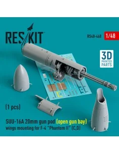 SUU-16A 20mm gun pod (open gun bay) wings mounting for F-4 Phantom ...