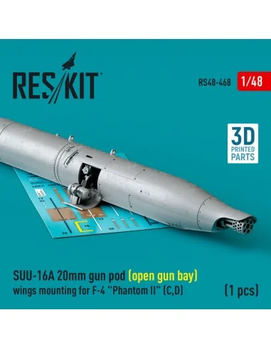 SUU-16A 20mm gun pod (open gun bay) wings mounting for F-4 Phantom ...