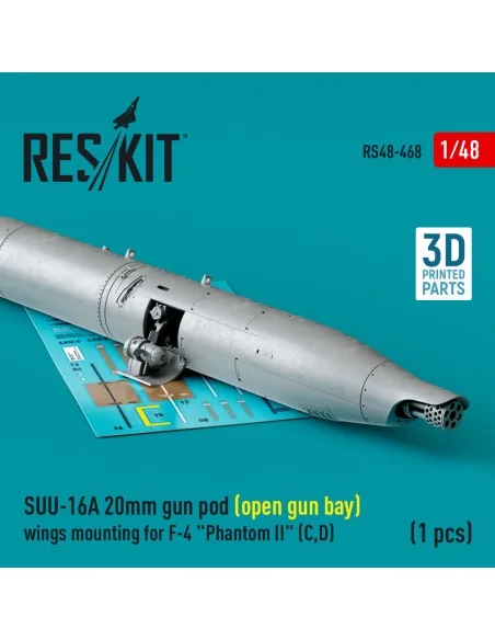SUU-16A 20mm gun pod (open gun bay) wings mounting for F-4 Phantom ...