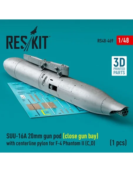 SUU-16A 20mm gun pod (close gun bay) with centerline pylon for F-4 ...