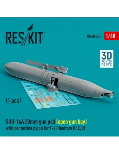 SUU-16A 20mm gun pod (open gun bay) with centerline pylon for F-4 P...