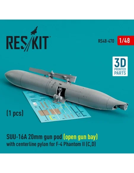 SUU-16A 20mm gun pod (open gun bay) with centerline pylon for F-4 P...
