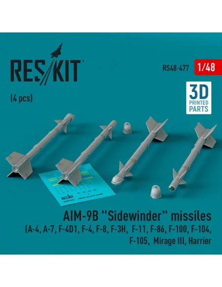 AIM-9B Sidewinder missiles (4 pcs) (A-4, A-7, F-4D1, F-4, F-8, F-3H...