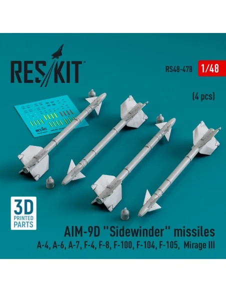 AIM-9D Sidewinder missiles (4 pcs) (A-4, A-6, A-7, F-4, F-8, F-100,...