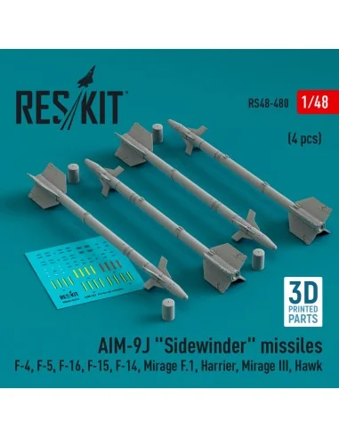 AIM-9J Sidewinder missiles (4 pcs) (F-4, F-5, F-16, F-15, F-14, Mir...