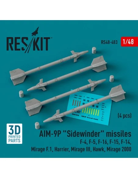 AIM-9P Sidewinder missiles (4 pcs) (F-4, F-5, F-16, F-15, F-14, Mir...