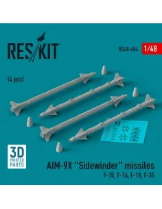AIM-9X Sidewinder missiles (4 pcs) (F-15, F-16, F-18, F-35) (3D Pri...