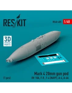 Mark 4 20mm gun pod (OV-10A, F-8, F-4 (USN), A-4, A-6A) (1 pcs) (3D...