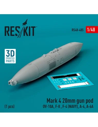 Mark 4 20mm gun pod (OV-10A, F-8, F-4 (USN), A-4, A-6A) (1 pcs) (3D...