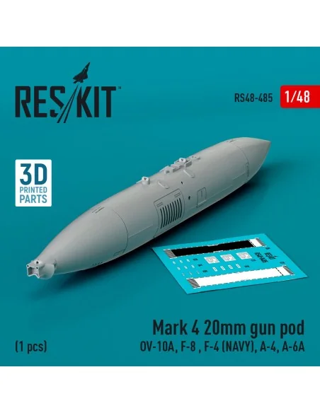 Mark 4 20mm gun pod (OV-10A, F-8, F-4 (USN), A-4, A-6A) (1 pcs) (3D...