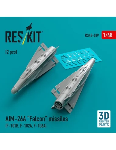 AIM-26A Falcon missiles (2 pcs) (F-101B, F-102A, F-106A) (3D Printe...