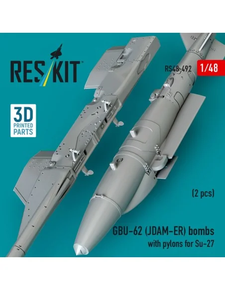 GBU-62 (JDAM-ER) bombs with pylons for Su-27 Flanker (2 pcs) (3D Pr...