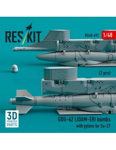 GBU-62 (JDAM-ER) bombs with pylons for Su-27 Flanker (2 pcs) (3D Pr...
