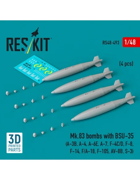Mk.83 bombs with BSU-35 (4 pcs) (A-3B, A-4, A-6E, A-7, F-4C/D, F-8,...
